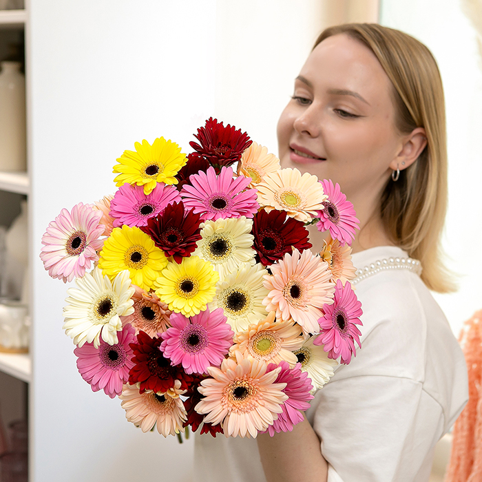 Фото букета Гербера микс