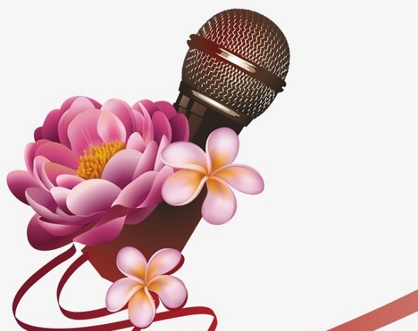 Микрофон с цветами